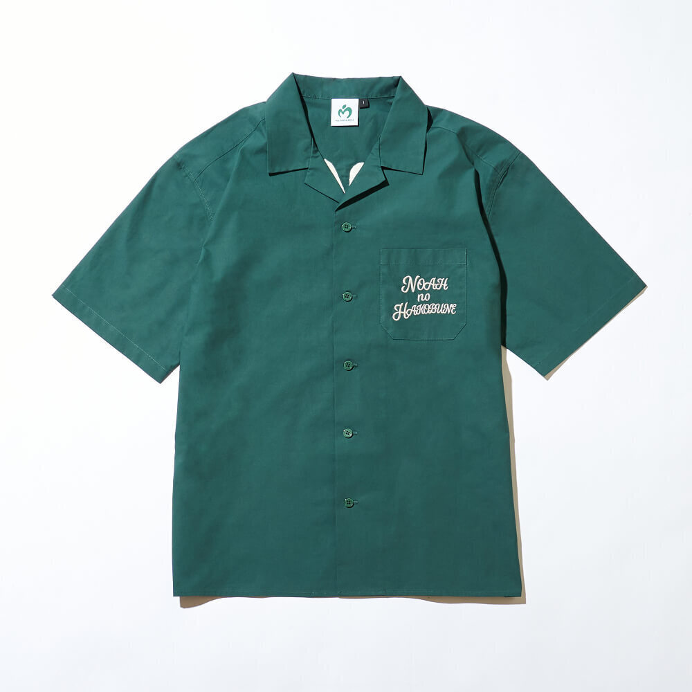 NOAH no HAKOBUNE Open Collar Shirt [Green]