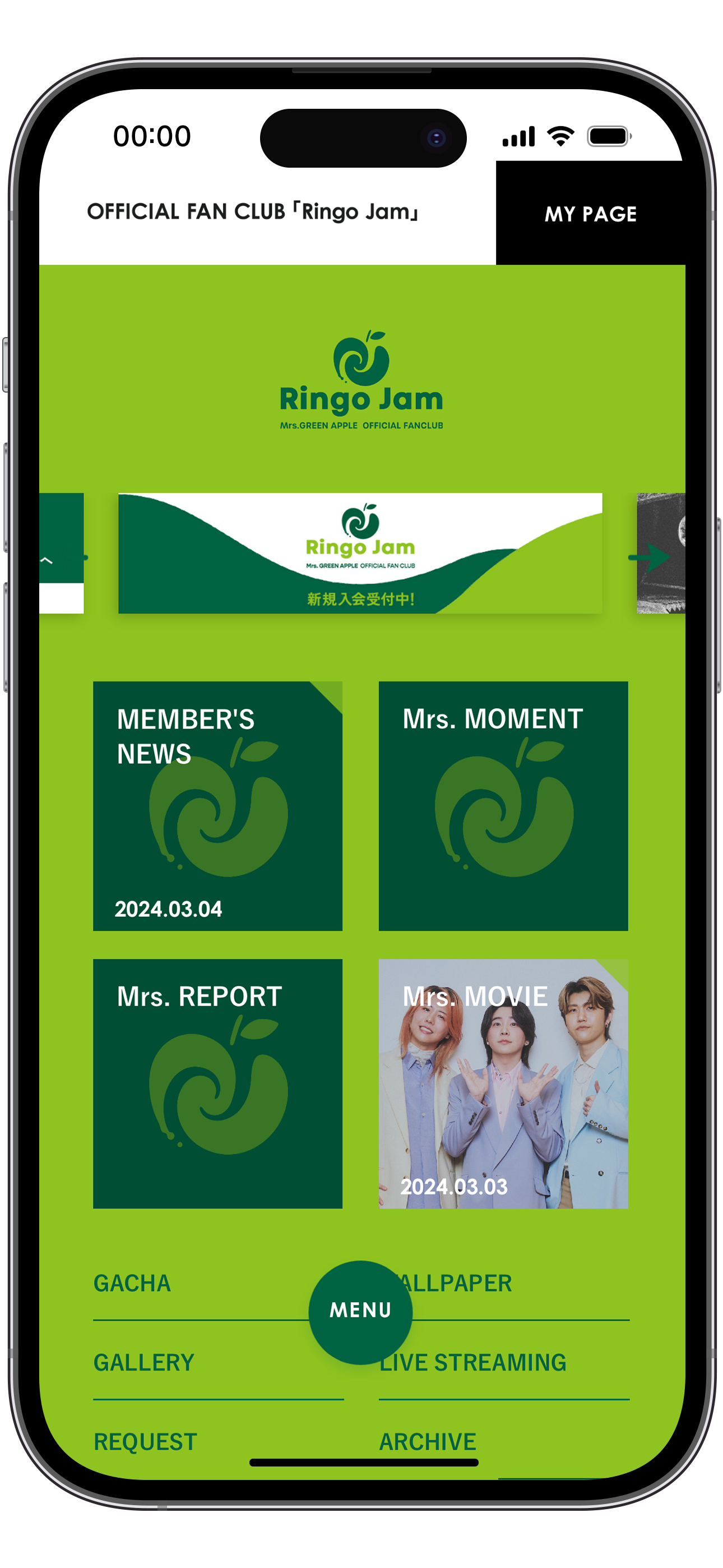 OFFICIAL APP - Mrs. GREEN APPLE OFFICIAL SITE｜OFFICIAL FAN CLUB 